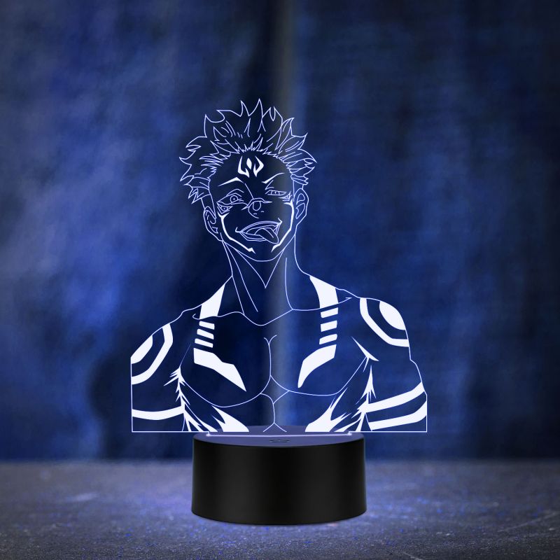 3D Illusion Jujutsu Kaisen Anime Led Night lamp for Bedroom Decor Night lamp 16 Color Changing Light With Remote Gift for Birthday (Wooden Base)